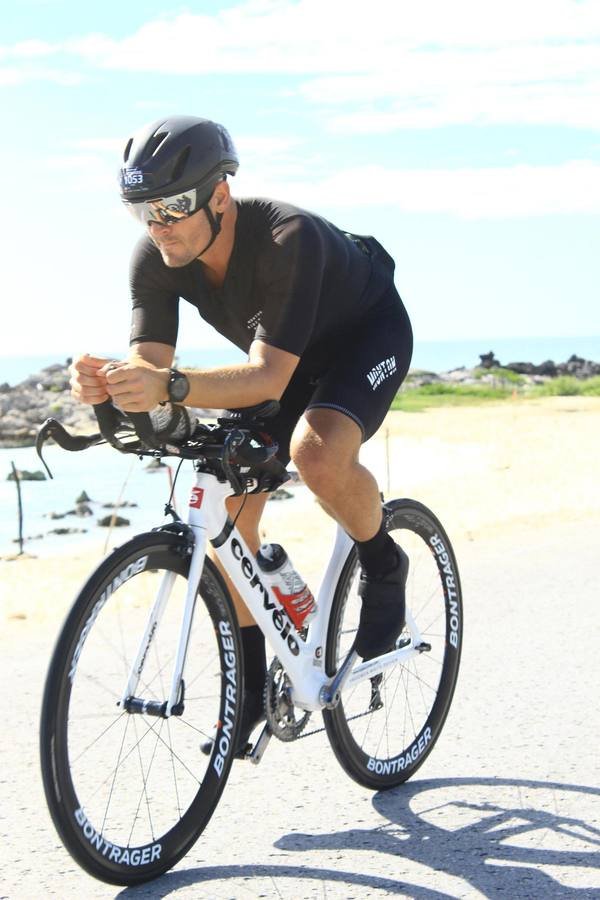 Shane Barone on the bike course